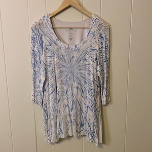 Miraclebody by Miraclesuit Blue and White Top Size Large